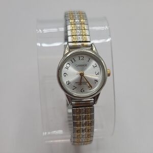 Carriage By Timex Women's Stretch Band Silver And Gold Tone Wrist Watch